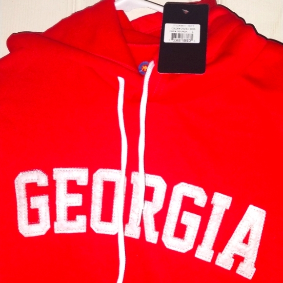 Red Large simply MM, GEORGIA hoodie with front pocket, new w/tags - Picture 2 of 5
